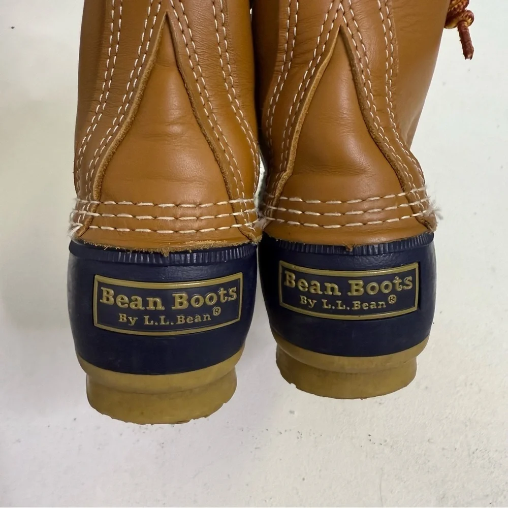 L.L. Bean Bean Boots 6” Brown & Navy Duck Boots Size 6M | Style ID 213883